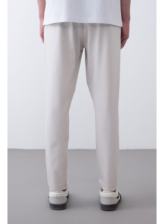 Soft Kumaş Likralı Jogger Pantolon – Gri - Boyfriend Fit