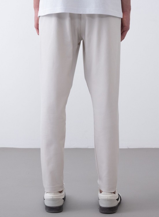 Soft Kumaş Likralı Jogger Pantolon – Gri - Boyfriend Fit