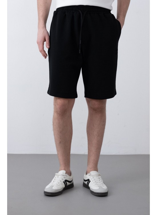 "NOIR" Penye Şort – Siyah - Oversize Fit "NOIR" Penye Şort – Siyah - Oversize Fit