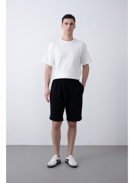 "NOIR" Penye Şort – Siyah - Oversize Fit "NOIR" Penye Şort – Siyah - Oversize Fit