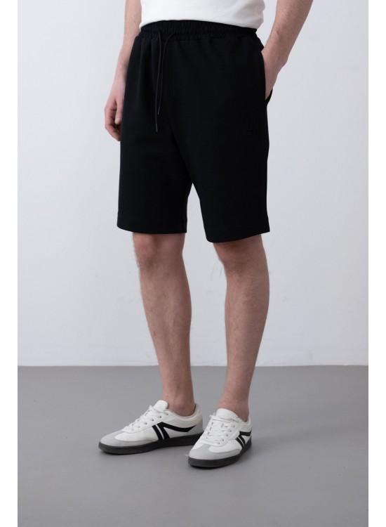 "NOIR" Penye Şort – Siyah - Oversize Fit "NOIR" Penye Şort – Siyah - Oversize Fit