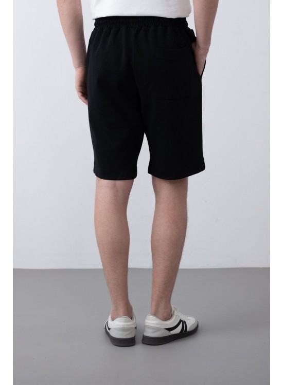 "NOIR" Penye Şort – Siyah - Oversize Fit "NOIR" Penye Şort – Siyah - Oversize Fit