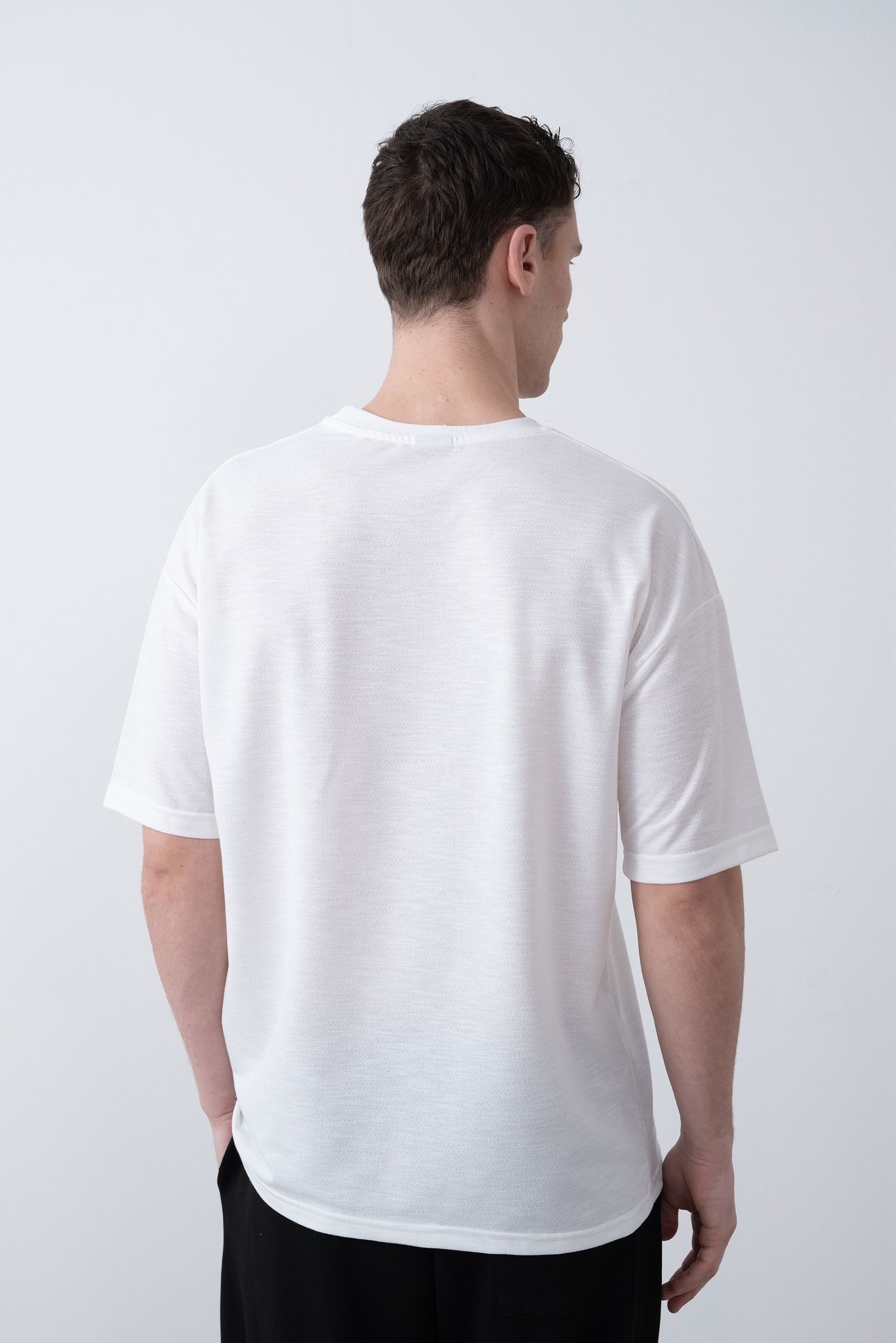 "MARCHE" Tensel Tshirt – Beyaz -  Regular Fit