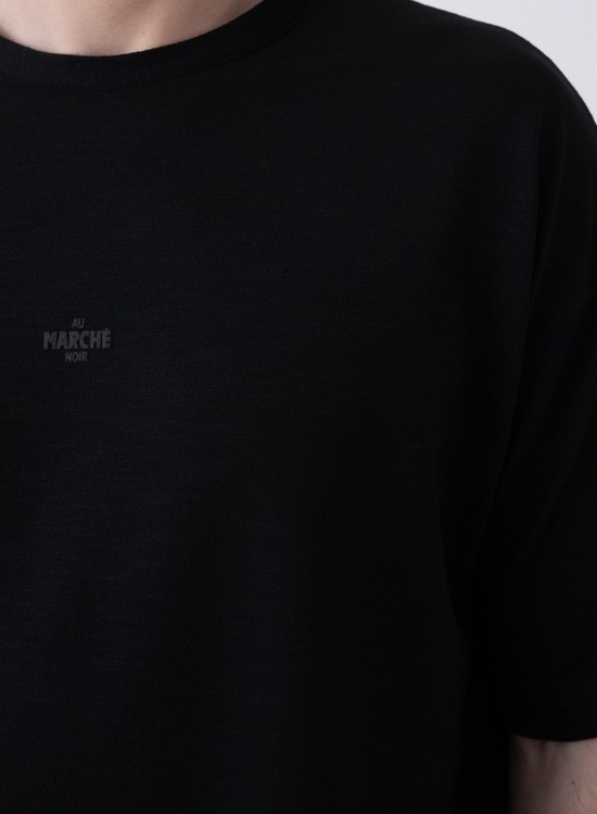 "MARCHE" Tensel Tshirt – Siyah -  Regular Fit