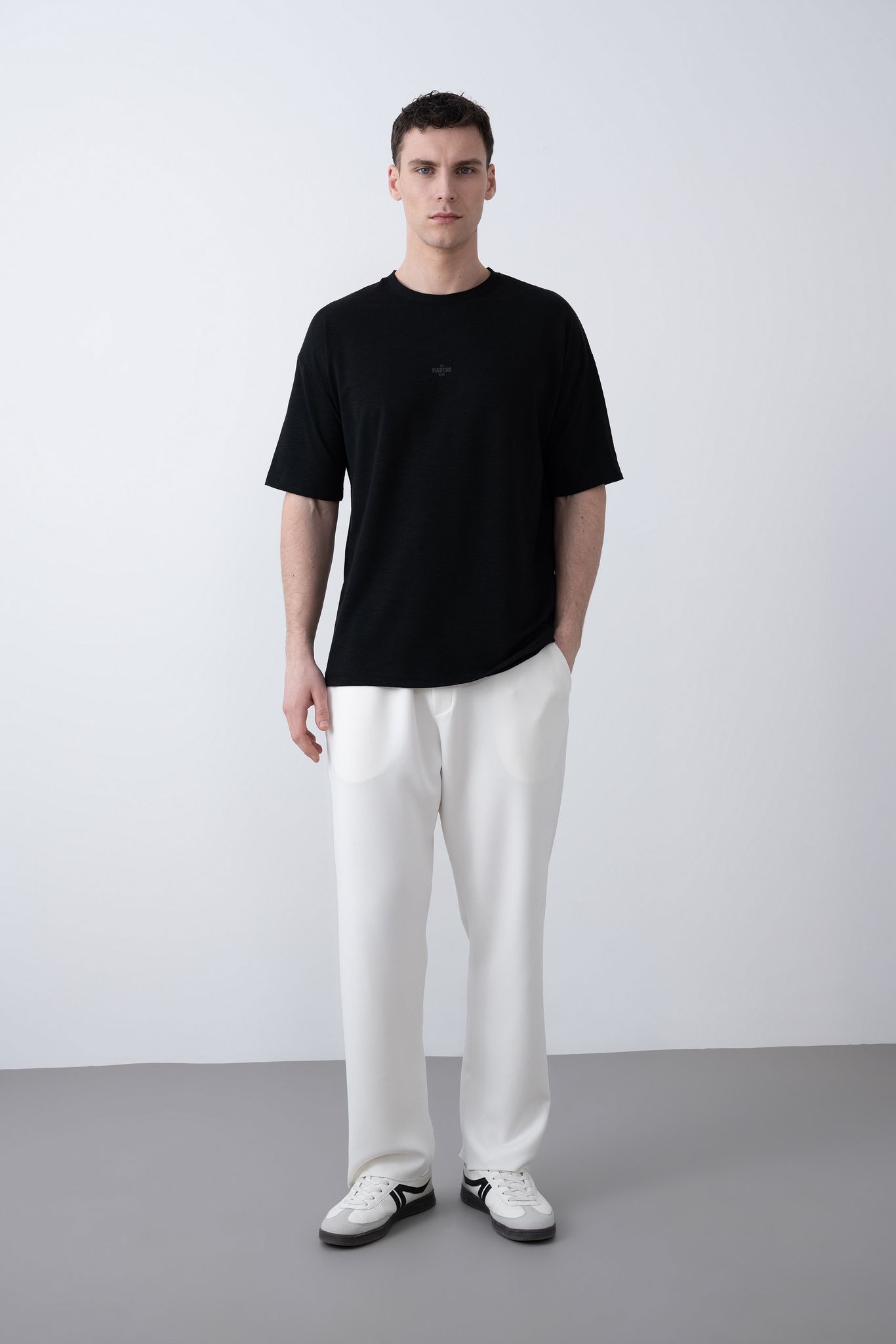 "MARCHE" Tensel Tshirt – Siyah -  Regular Fit