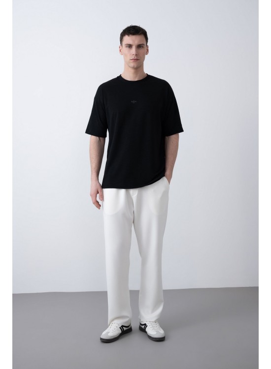 "MARCHE" Tensel Tshirt – Siyah -  Regular Fit