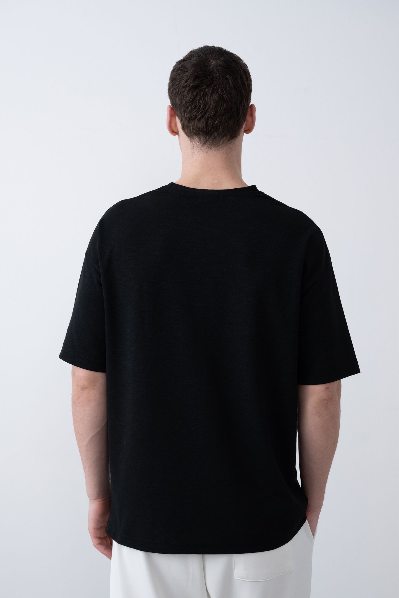 "MARCHE" Tensel Tshirt – Siyah -  Regular Fit