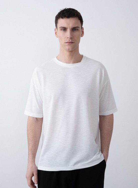 "MARCHE" Tensel Tshirt – Beyaz -  Regular Fit