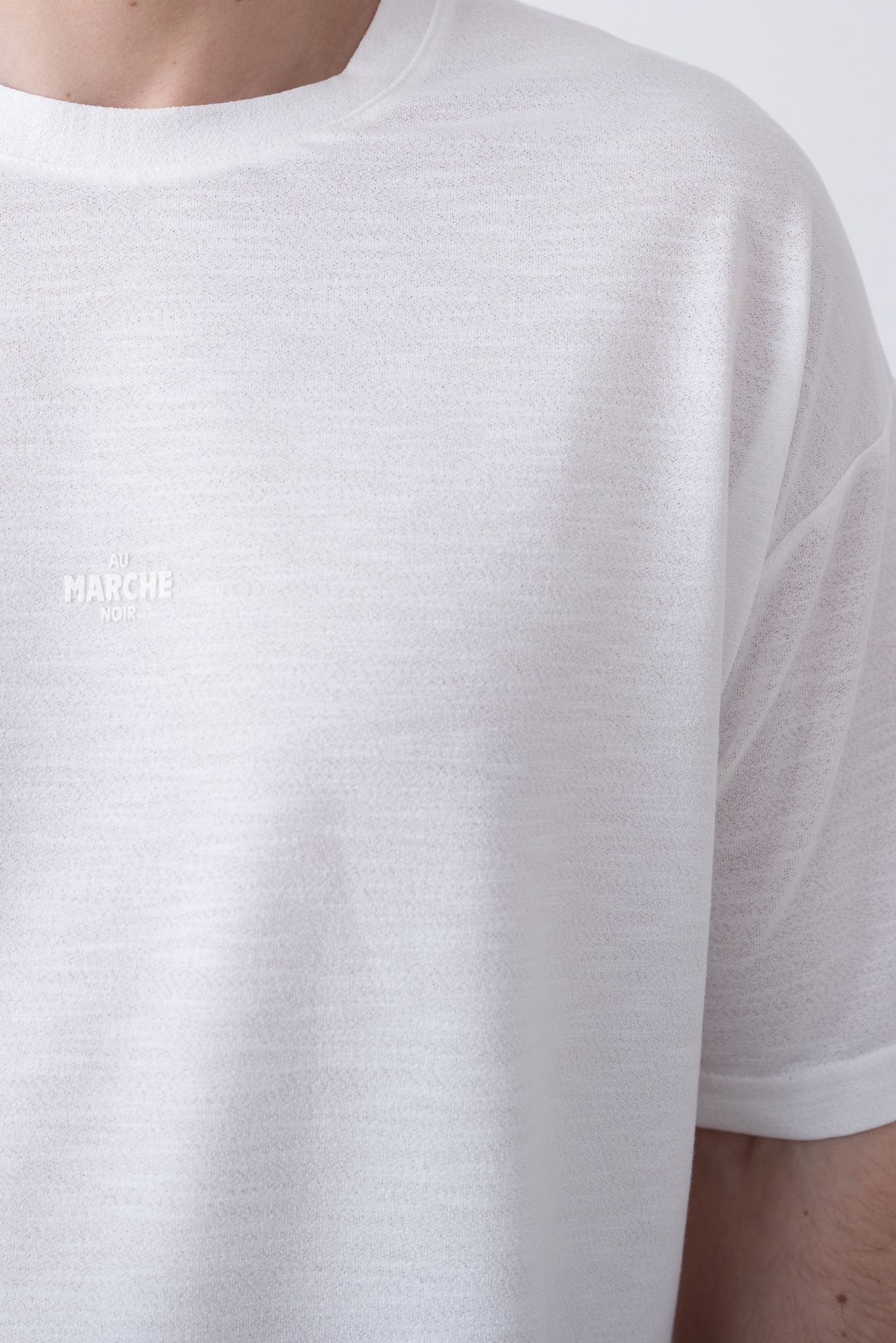 "MARCHE" Tensel Tshirt – Beyaz -  Regular Fit