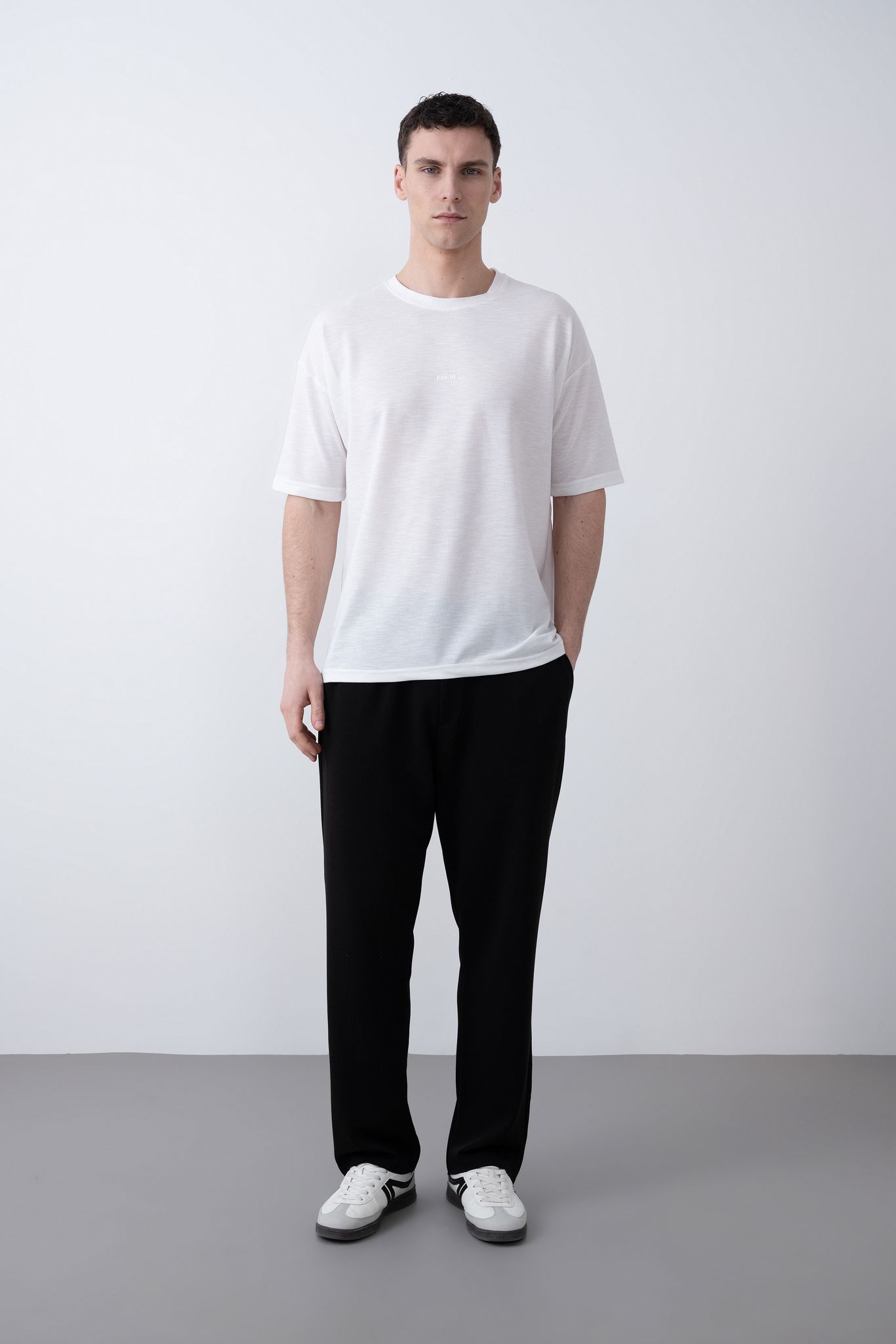 "MARCHE" Tensel Tshirt – Beyaz -  Regular Fit