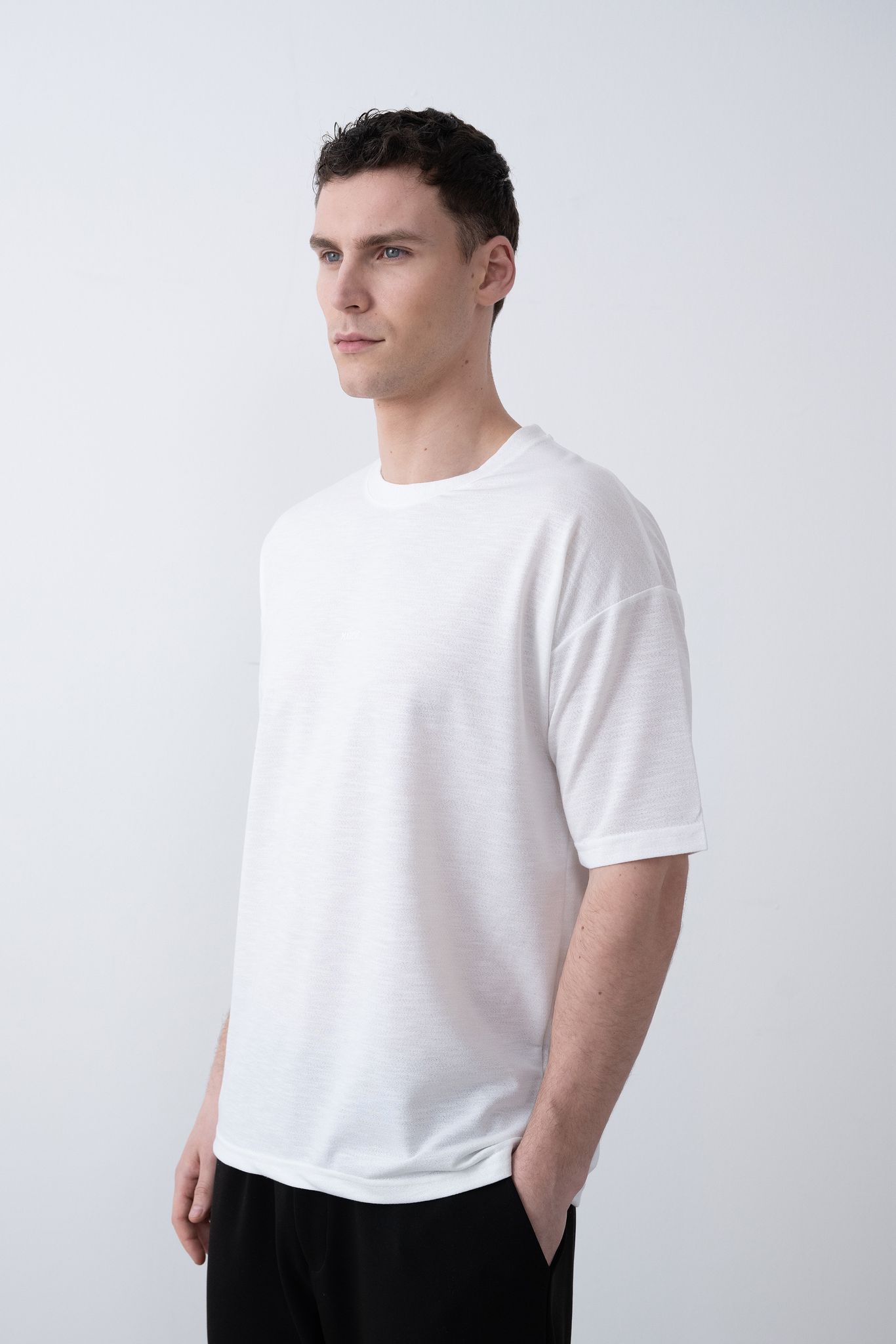 "MARCHE" Tensel Tshirt – Beyaz -  Regular Fit