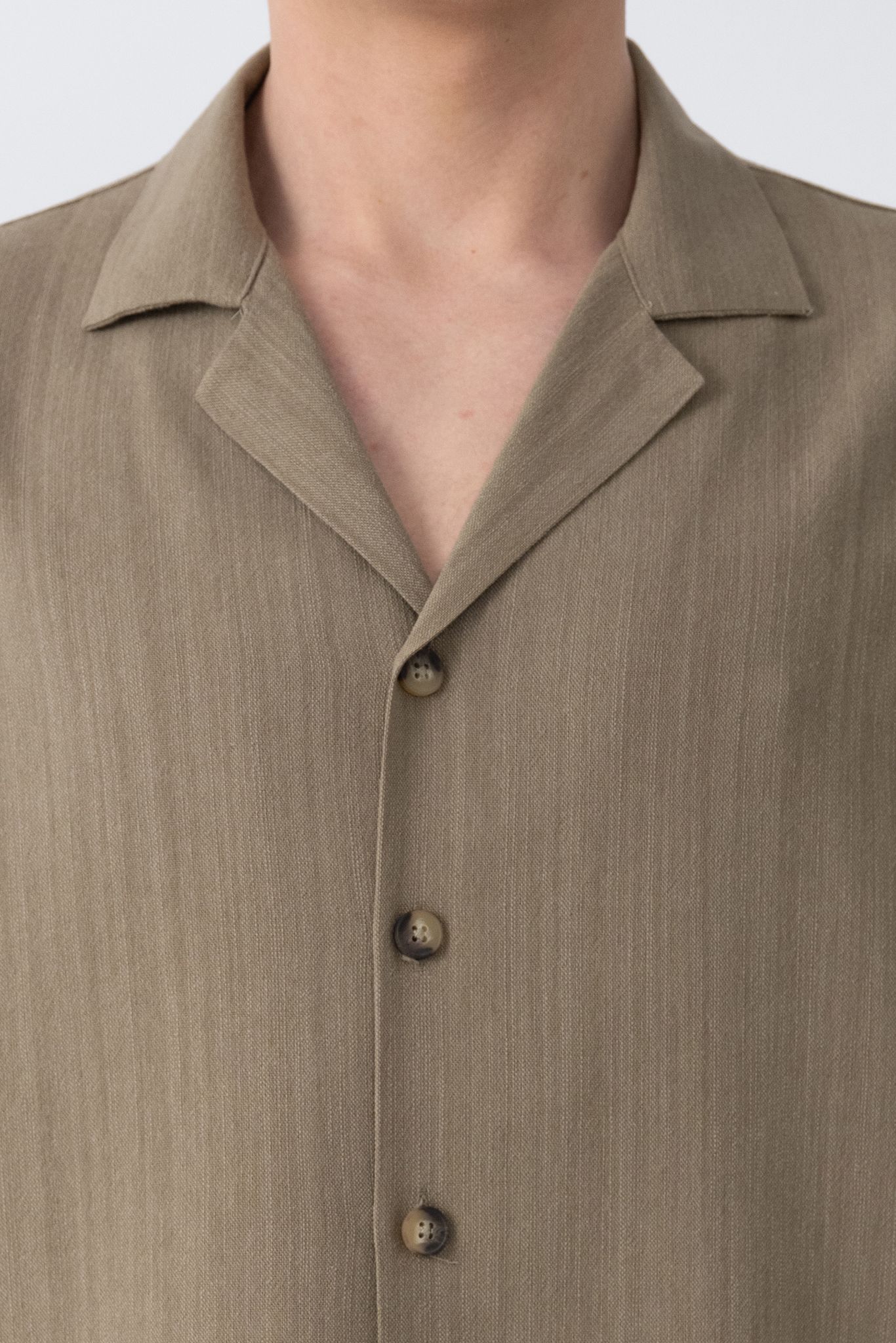 Dokuma Detaylı Gömlek – Kahve -  Oversize Fit