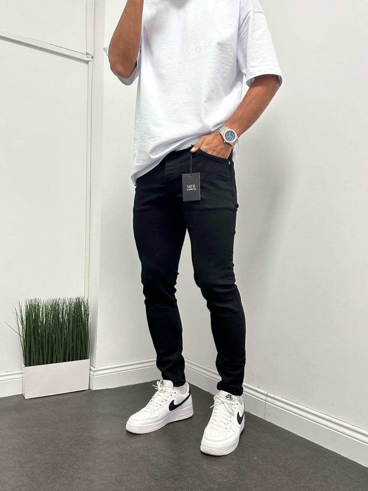 Siyah Düz Model Kot Pantolon – Slim Fit