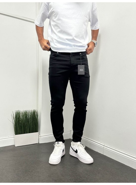 Siyah Düz Model Kot Pantolon – Slim Fit